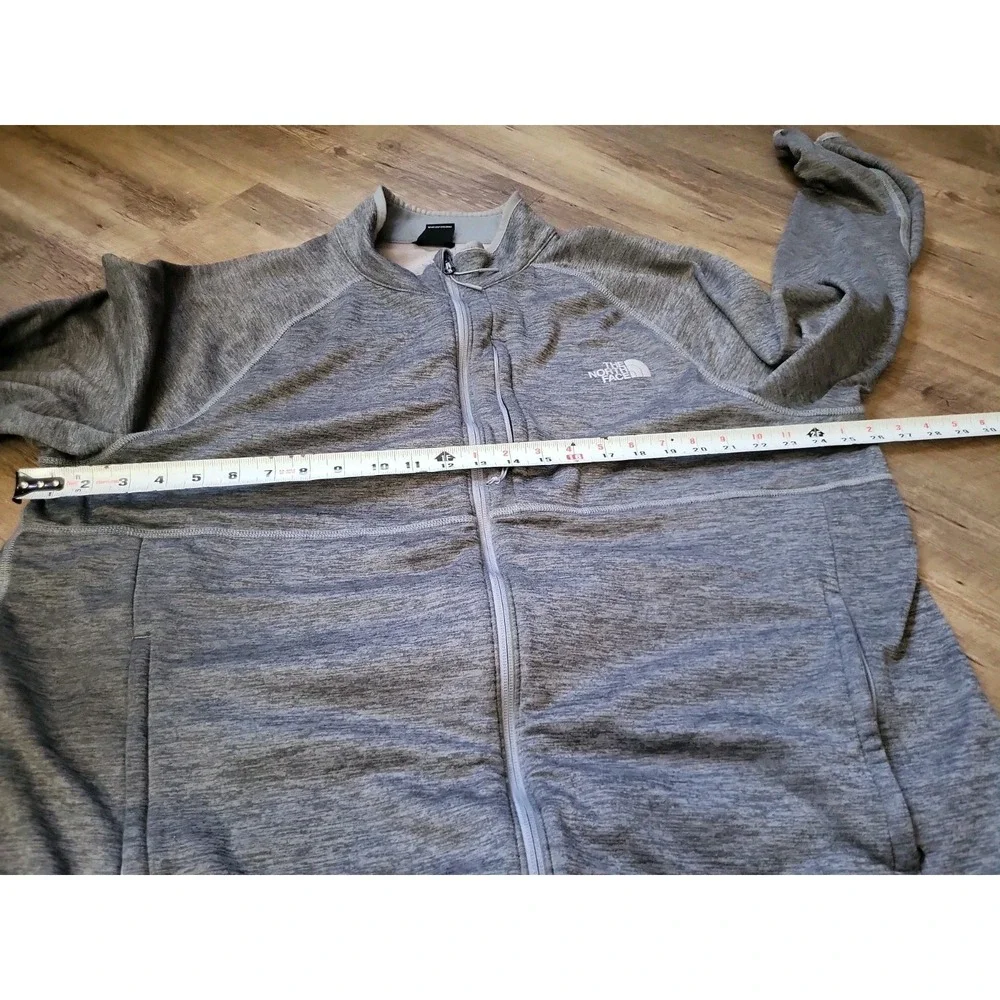 The North Face Jacket Mens XXL Gray Full Zip Fleece Lined Mock Neck Grey